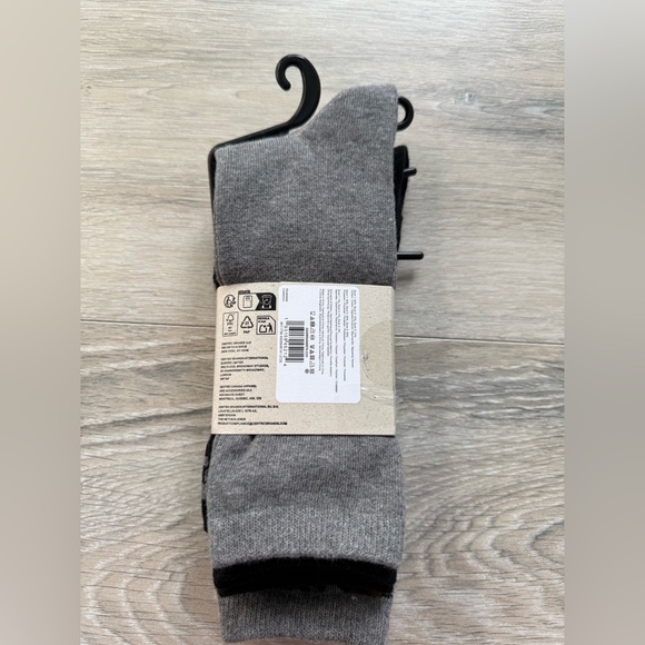 New All Saints crew Socks 3 Pair leopard black gray Women 6-11 - Picture 4 of 4